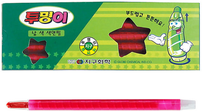 지구화학 투명이 낱색 색연필 빨강 12입, 1개