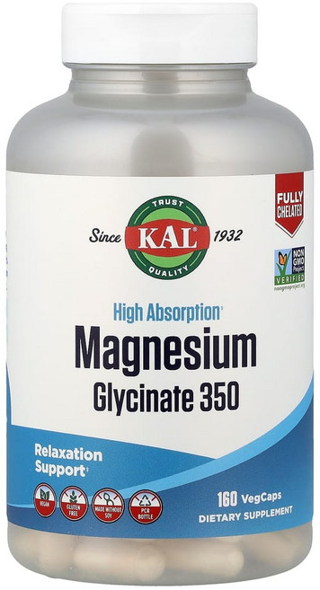 KAL 고흡수 마그네슘 글리시네이트 350 160정 / 미네랄 수면 보충제 마그네슘, 1개