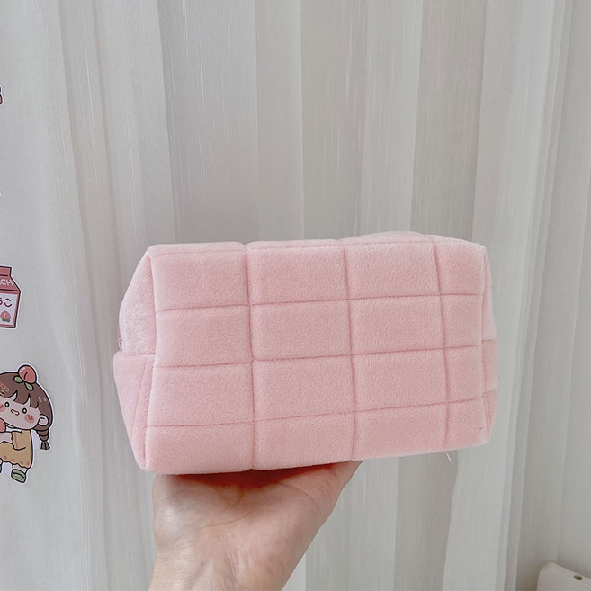 軟呼呼雲朵化妝包 筆袋收納袋 蜜桃粉