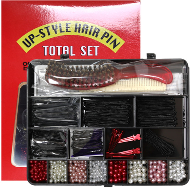 업스타일 셋트 올림머리 종합세트 (대), 혼합색상, 1박스