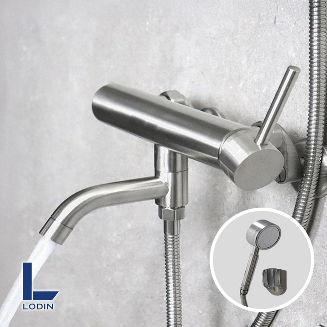 로딘 회전형 샤워기수전 무광 욕실 스텐304 샤워수전 욕조 샤워기 수도꼭지 교체 IN-133, 1개