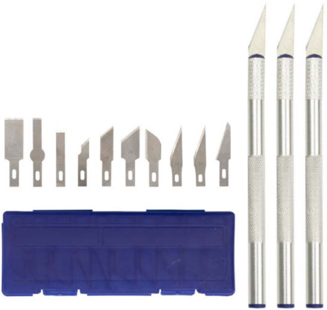 미술용 목공용 조각칼 아트 나이프 13종 세트, 블루
