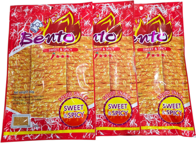벤토 스위트 앤 스파이시 불징어, 40g, 3개
