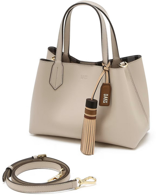 닥스 [아울렛 정품][설 선물 추천] 테슬장식 아이보리 소가죽 기벼운 토트백 S