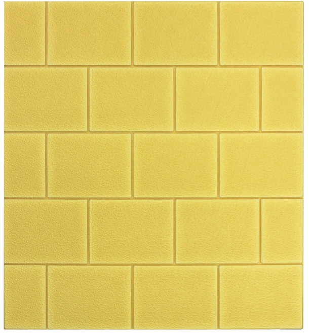 모노 폼블럭 77x71cm 스티커 접착식 붙이는 단열벽지, 파스텔옐로우, 1개