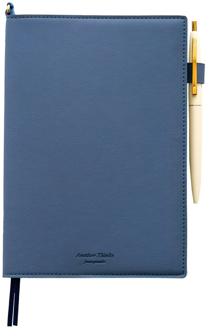 퍼니메이드 오브제 가죽 만년 다이어리 + 볼펜 세트, 소프트블루, 1세트