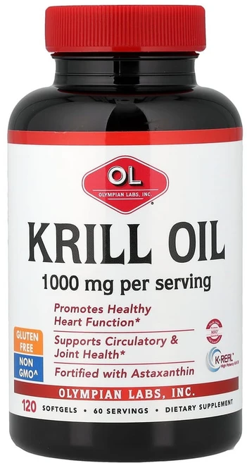올림피언랩 크릴 오일 1000mg 소프트젤 120정(소프트젤 1정당 500mg), 1개 - 쿠팡