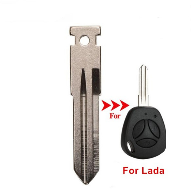 KEYCHANNEL 오리지널 자동차 키 블랭크 원격 블레이드 헤드 Lada Priora Kalina XE 교체 절단되지 않은 금, 02 5pcs, 1개