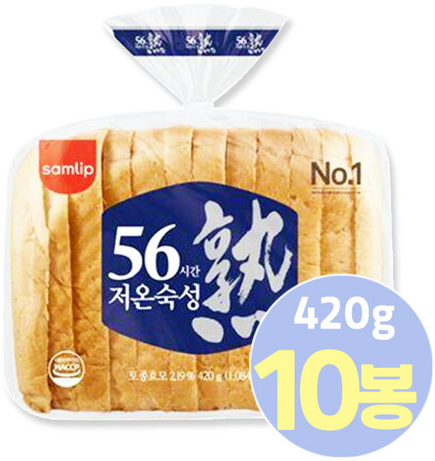 삼립 56시간저온숙성식빵 420g x 10봉, 10개