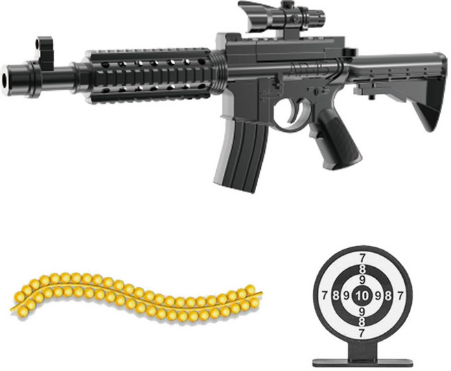 알로이 라이플 메탈건 6mm 안전한 소프트탄 발사 소총 장난감 총, AR-15, 1개