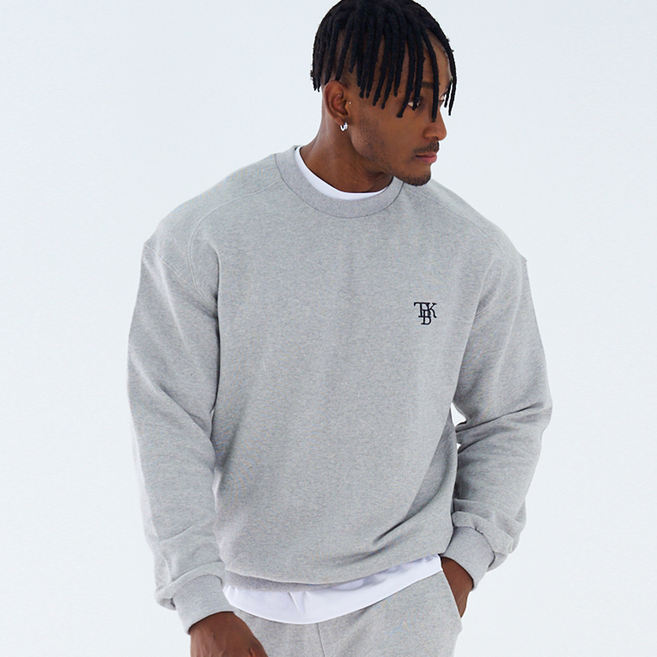 TBK 세미 오버핏 맨투맨 긴팔 티셔츠