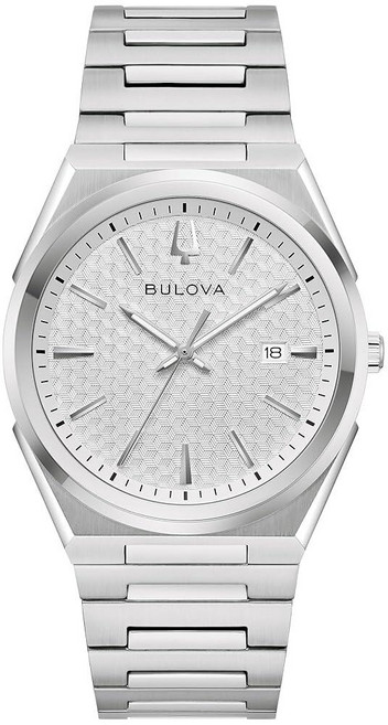 Bulova 남성용 드레스 클래식 쿼츠 투톤 스테인리스 스틸 시계 패턴 다이얼 39mm 골드 톤 팔찌 153147