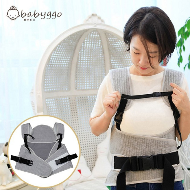 베이비꼬 순면 기능성포대기/ 인견포대기. 7부포대기. 안장형 벨트형 아기띠 처네, 인견-그레이