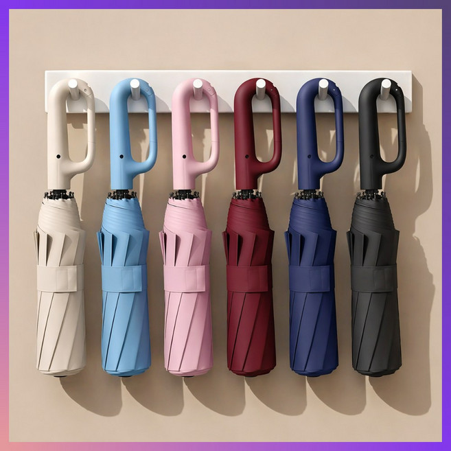 Homemore 손편한 고리형 3단 자동 우산 양산 겸용 10k 살대 암막