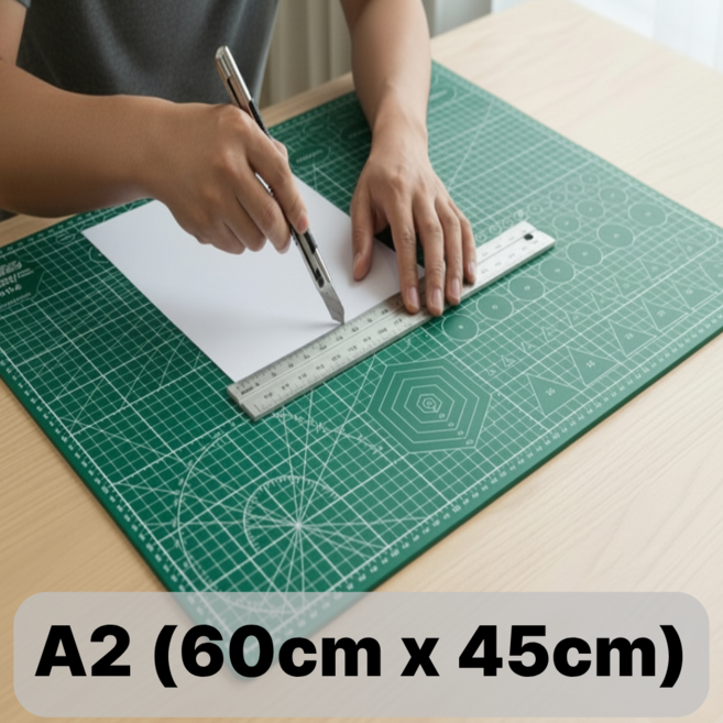 블링오피스 양면 데스크 컷팅 매트, 초록