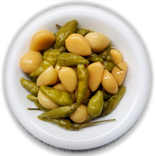 새콤 달콤 매콤한 산고추 알마늘 절임 1kg 반찬 장아찌, 1개