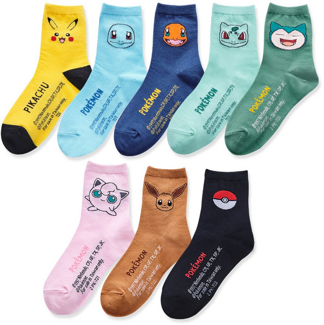 ONEDER 旺達 Pokemon 寶可夢兒童短襪 多款卡通圖案