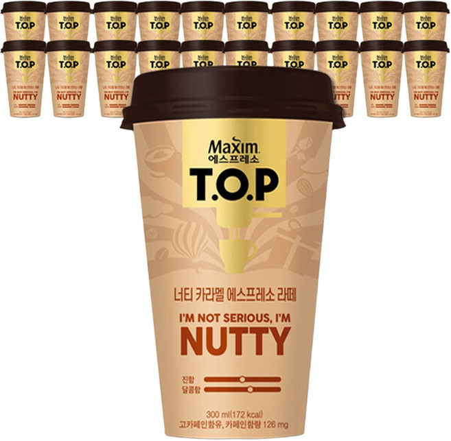 TOP 너티카라멜 에스프레소라떼 300ml x 20컵, 1, 20