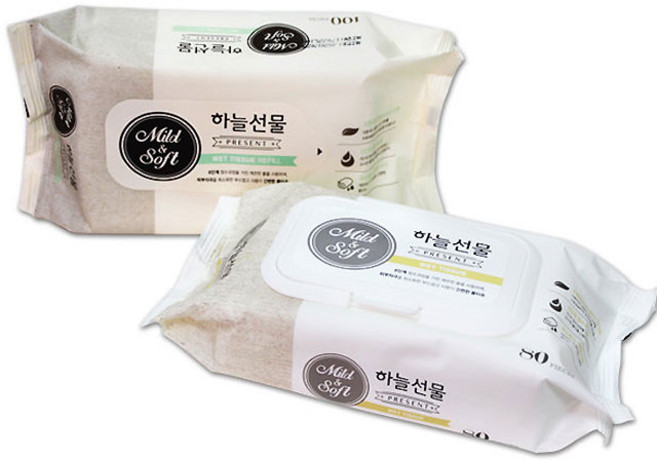 하늘선물 물티슈 리필형, 230g, 100개입, 20개