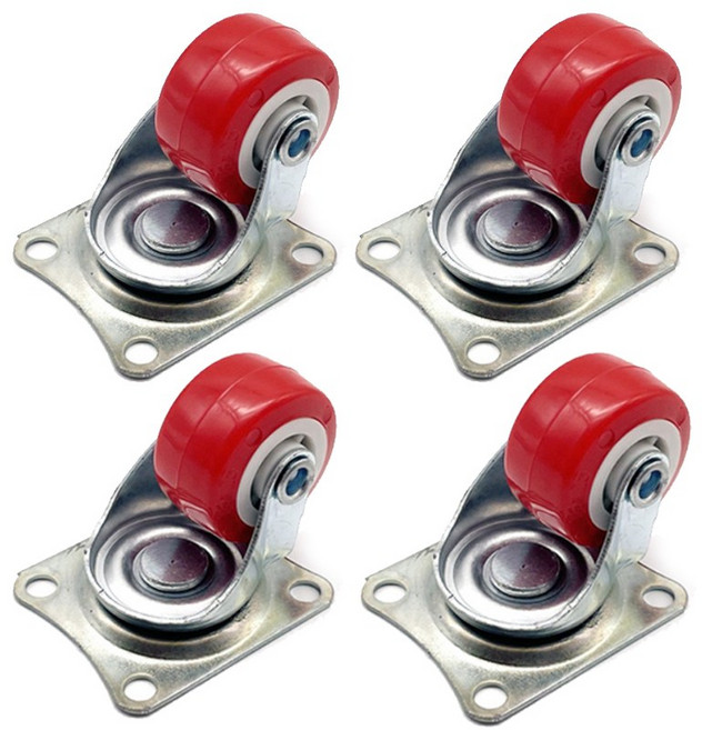 아이베란다 레드 우레탄 가구 바퀴 규격, 4개, 회전바퀴 25mm JC