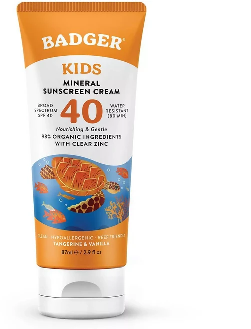벳져 Clear Sport 어린이용 천연 미네랄 자외선 차단 크림 SPF 40 귤 & 바닐라 87 ml(2.9 fl oz), 1개, 87ml - 쿠팡