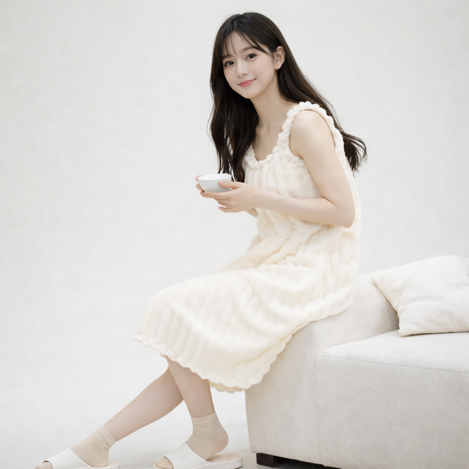 여성 극세사 샤워가운 호텔 오픈형 목욕가운 흡수력 좋은 홈웨어 로브, 1개, 그레이
