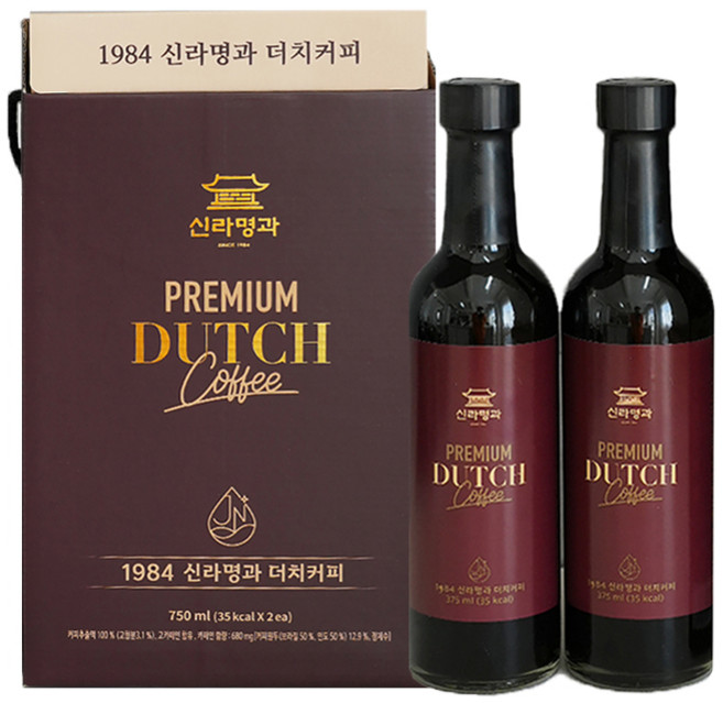 1984 신라명과 더치커피 콜드브루 원액 커피 선물세트(유리병), 1개, 2개입, 375ml