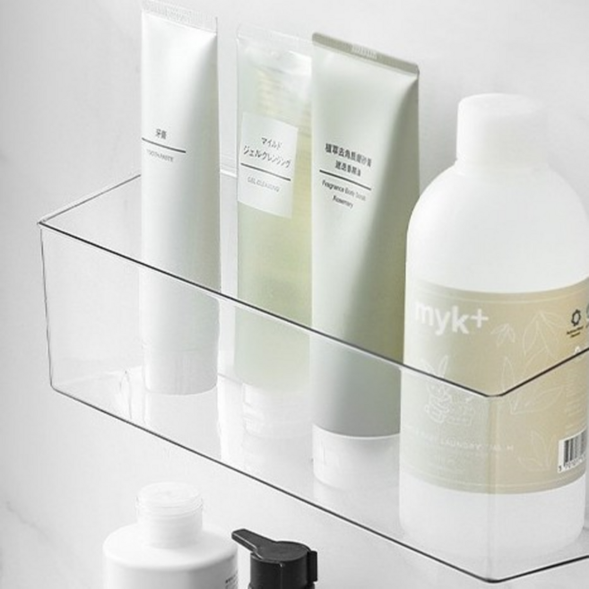 SMILE MORLI 접착식 칸막이 립스틱 수납함 튜브형 멀티 정리함, 투명대형x1, 1개