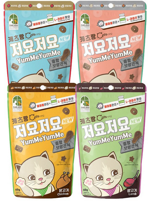 뉴 캐츠랑 저요저요 60g/150g 4종 혼합세트(참치+연어+닭고기+양고기) 고양이 영양간식, 참치+연어+닭고기+양고기, 240g, 1개