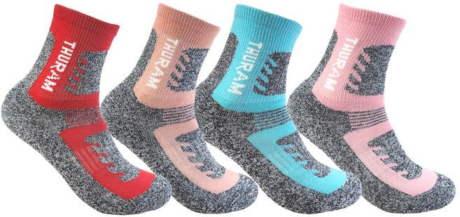 싸자나 이중쿠션 장목 등산양말 남성 여성 4켤레, 4개, 여성용(혼합구성)