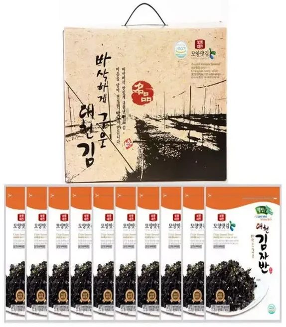 모양맛김바삭하게구운대천김자반 10봉, 1개, 모양맛김