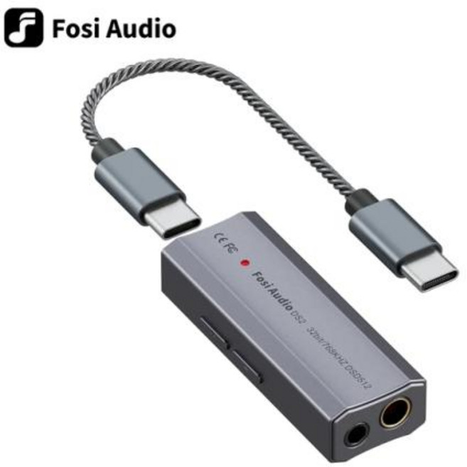 헤드폰 이어폰 미니 앰프 Fosi Audio DS2 새로운 오디오 USB DAC DSD 지원 3.5MM 및 4.4MM 듀얼 출력으로 32bit/384kHz