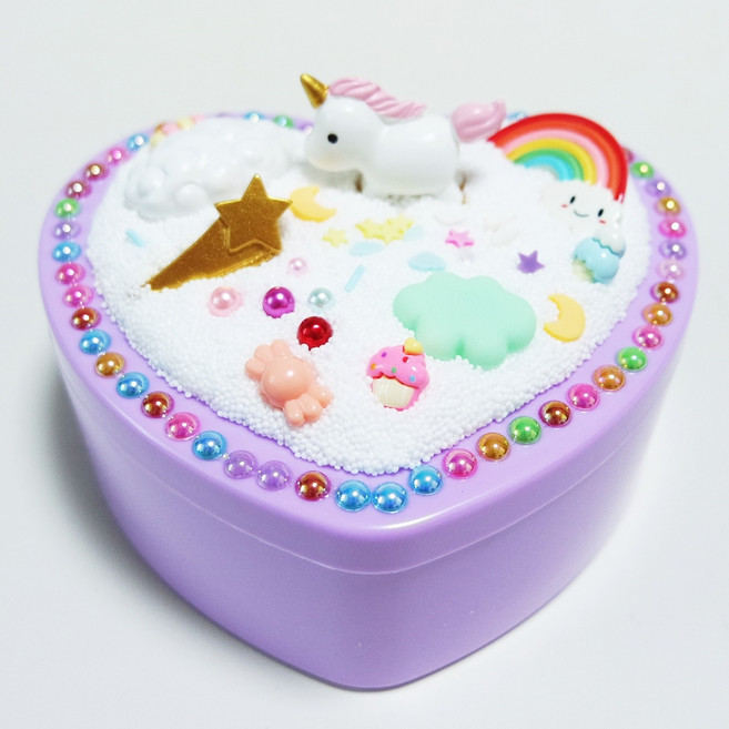 유니콘 하트 클레이 보석함 만들기 꾸미기 DIY 키트, 1개