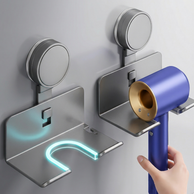 마레온 무타공 드라이기 거치대 욕실 드라이기걸이, 그레이, 1개