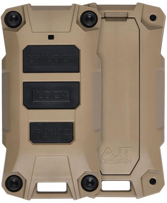 미국출고 평점4.5+ 187907 AJT DESIGN 지프 랭글러 JL (2018+) 및 글래디에이터 JT와 호환되는 교체용 키 포브 케이스 | 버튼 세트가 있는 견고한 ABS, Gobi