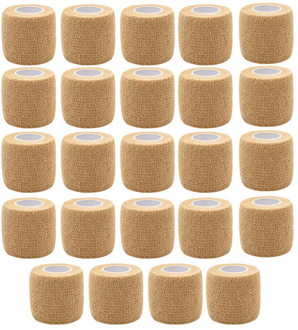 제로캐슬 초강력 압박붕대 접착붕대 탄력밴드 자가접착, 1개입, 베이지 x 5cm x 24개입