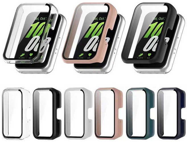 SKENOS 삼성 갤럭시 핏3 강화유리보호필름 보호케이스 Galaxy Fit3, 블랙, 1개