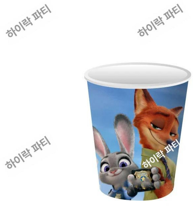 주토피아 생일파티 게리 키즈 닉 레터링 학교 초등 주디 토끼, 종이컵10개, 1개