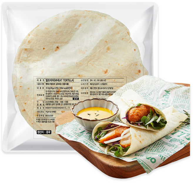 세미원푸드 밀또띠아 6인치 312g (26g x 12장), 1개