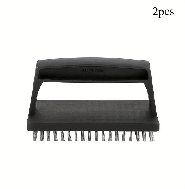 2Pcs 그릴 청소 브러시 ​​세트 바베큐 스테인레스 스틸 롱 핸들 긁힌 자국 비 그레이트, 1개
