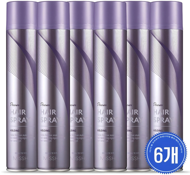 미샤 프로큐어 트랜스타일 홀딩 헤어 스프레이, 300ml, 6개