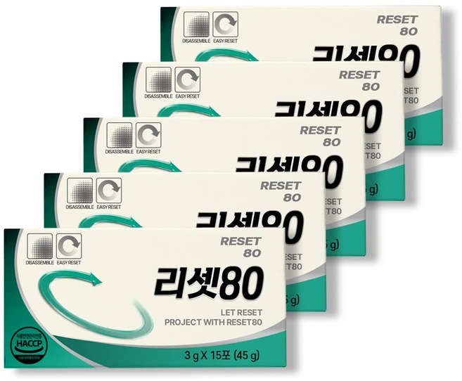 리셋80 3g x 15포 /ro, 5개, 15회분 - 쿠팡