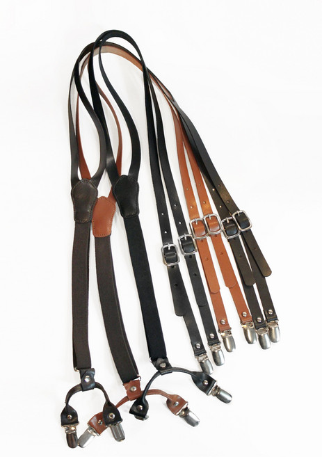 클래식 기본 가죽 서스펜더 남녀공용 멜빵