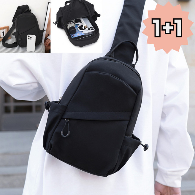 더블스토어 무지 베이직 슬링백 여행용 크로스백 남녀공용 1+1