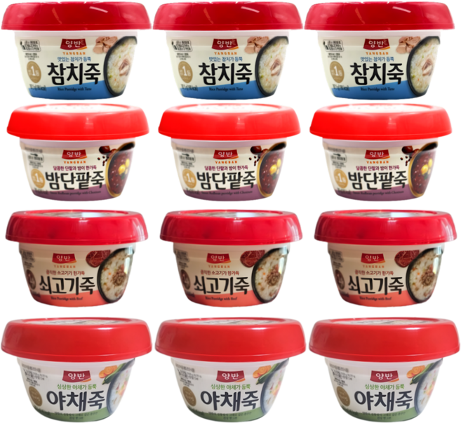 동원 쇠고기 참치 야채 밤단팥죽 285g 12개