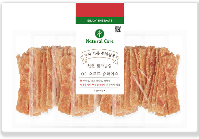 네츄럴코어 강아지 천연 소프트 슬라이스 육포간식, 닭고기, 600g, 1개