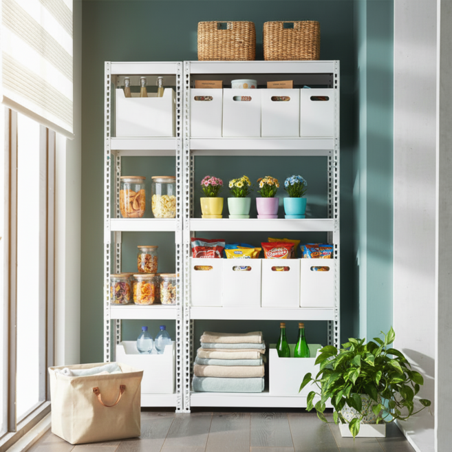 스피드랙 화이트 무볼트 선반, 5단