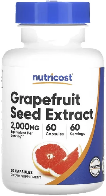 뉴트리코스트 자몽씨추출물 Grapefruit Seed GSE 60캡슐 칸디다클렌즈, 60정, 2개 - 쿠팡