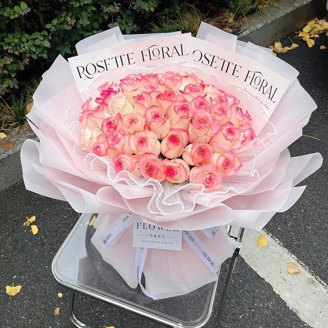 99朵玫瑰花束 鮮花 求婚 表白 生日禮物, 1個, 52朵愛莎玫瑰花束