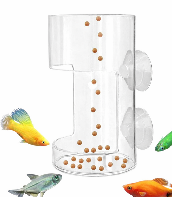 어항 물고기 먹이통 오픈형 자동 급여컵 흡착식 수족관 먹이 급여기, 1개